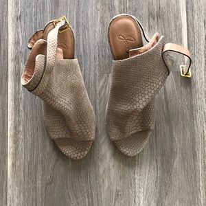 Joie open toe ankle boot wedges